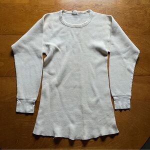 Vtg 1960's Sears Thermal Long John Undershirt Thick Heavy Cotton Size L USA Made